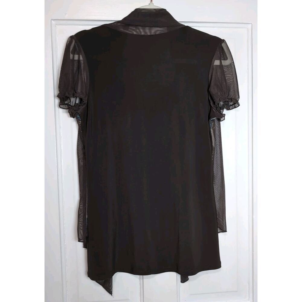 Vtg Solar‎ Mesh Cardigan Blouse Abstract Metallic Y2K Women's XL Elegant (1040) - Picture 5 of 5